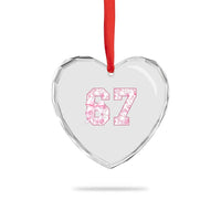 Six Seven Coquette Girl Heart Crystal Glass Ornament Funny 67 Meme Gen Alpha Slang Pink Floral Bow Aesthetic - Wonder Print Shop
