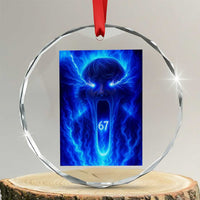 Six Seven Energy Overload Graphic Crystal Glass Ornament 67 Mason Kid Analog Horror Meme TS02