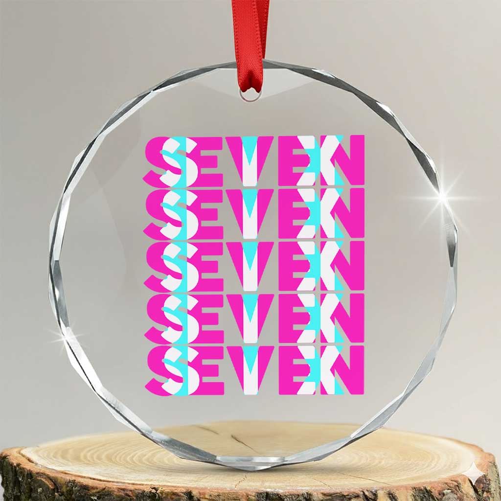 Six Seven Glitch Optical Illusion Meme Crystal Glass Ornament Funny Gen Z Alpha Gift - Wonder Print Shop