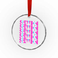 Six Seven Glitch Optical Illusion Meme Crystal Glass Ornament Funny Gen Z Alpha Gift - Wonder Print Shop