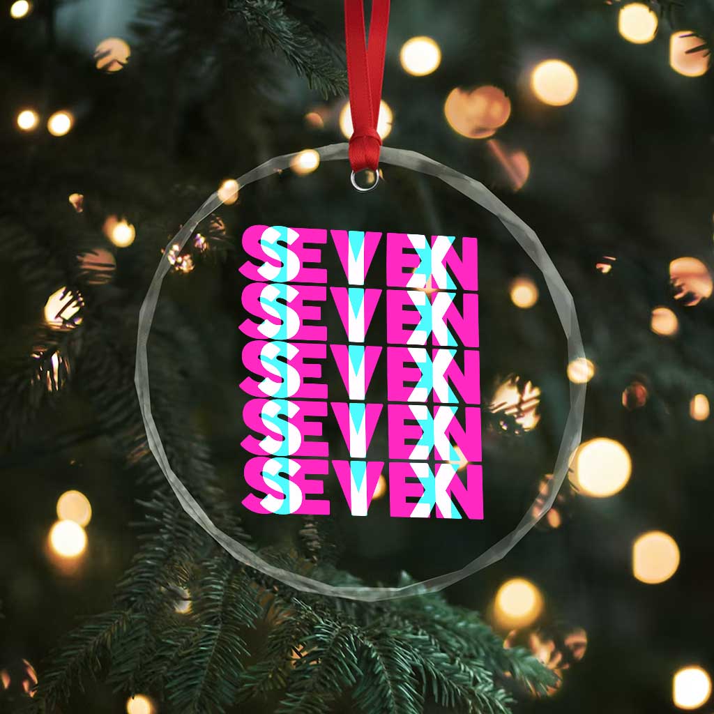 Six Seven Glitch Optical Illusion Meme Crystal Glass Ornament Funny Gen Z Alpha Gift - Wonder Print Shop