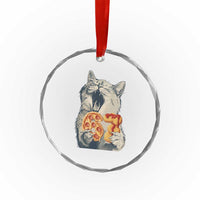 Six Seven Meme Cat 67 Pizza Nugget Crystal Glass Ornament Funny Gen Alpha 67 Trend Gift - Wonder Print Shop