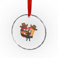 Six Seven Meme Cowboy Crystal Glass Ornament Funny Western 67 Trend Gift - Wonder Print Shop