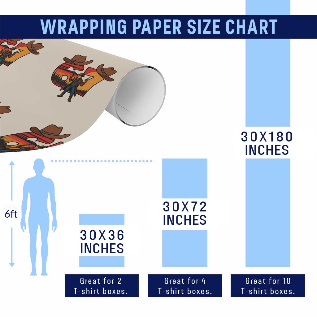 Six Seven Meme Cowboy Wrapping Paper Roll Funny Western 67 Trend Gift - Wonder Print Shop