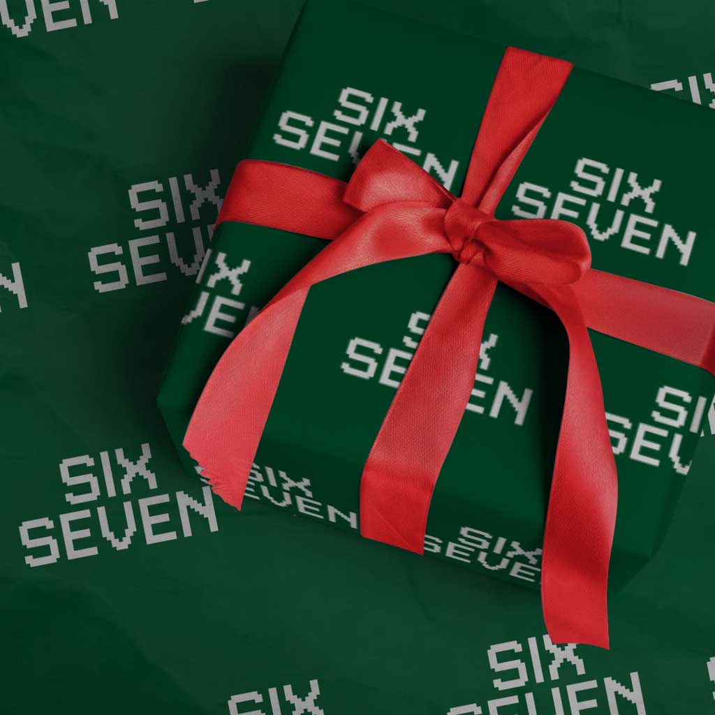 Six Seven Meme Pixel 67 Gen Alpha Internet Joke Wrapping Paper Roll - Wonder Print Shop