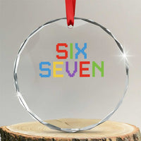 Six Seven Meme Pixel 67 Gen Alpha Meme Crystal Glass Ornament - Wonder Print Shop