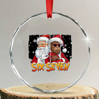 Six Seven Meme Santa Bigfoot Crystal Glass Ornament 67 Viral Gen Alpha Slang Christmas Gift - Wonder Print Shop