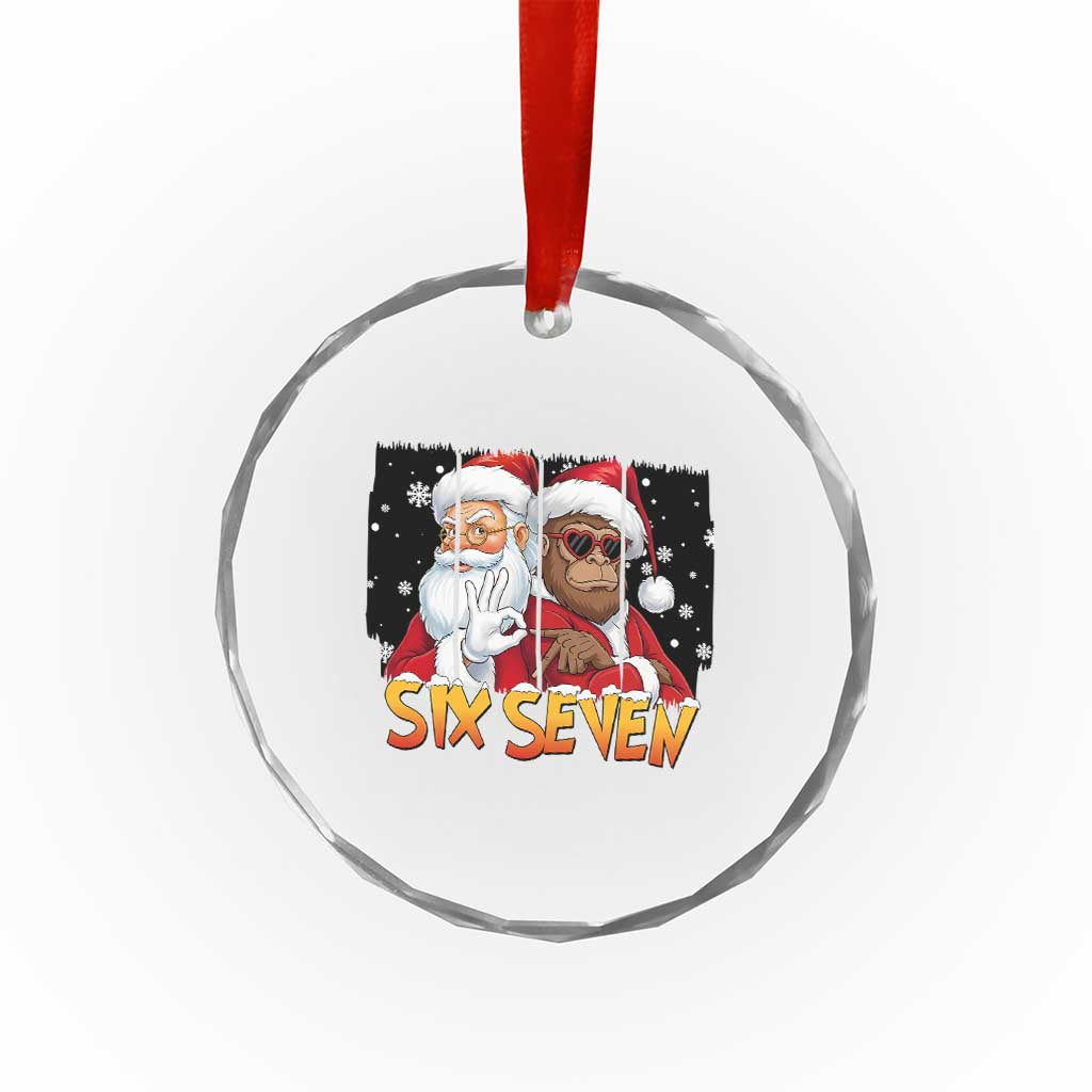 Six Seven Meme Santa Bigfoot Crystal Glass Ornament 67 Viral Gen Alpha Slang Christmas Gift - Wonder Print Shop