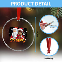 Six Seven Meme Santa Bigfoot Crystal Glass Ornament 67 Viral Gen Alpha Slang Christmas Gift - Wonder Print Shop