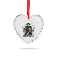 Six Seven Meme Skeleton Cowboy Heart Crystal Glass Ornament Funny Western Gift - Wonder Print Shop
