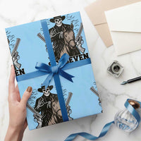Six Seven Meme Skeleton Cowboy Wrapping Paper Roll Funny Western Gift - Wonder Print Shop