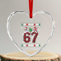Six Seven Meme Snowman Santa Dab Heart Crystal Glass Ornament Funny Christmas Ugly Sweater Gift - Wonder Print Shop