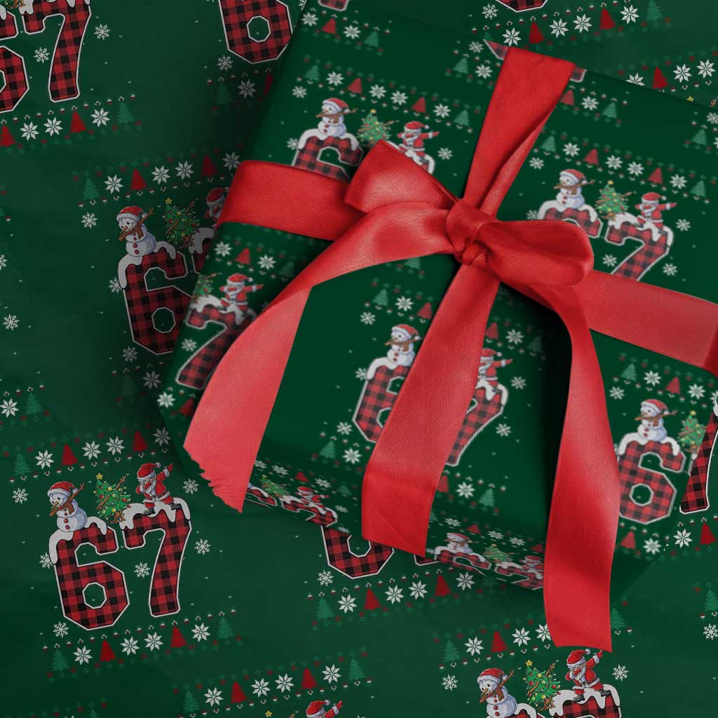 Six Seven Meme Snowman Santa Dab Wrapping Paper Roll Funny Christmas Ugly Sweater Gift - Wonder Print Shop