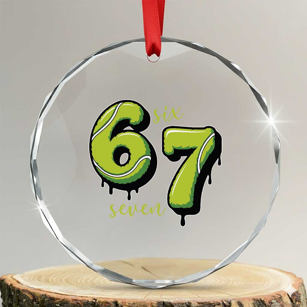 Six Seven Meme Tennis Lover Crystal Glass Ornament Gen Alpha Slang Gift - Wonder Print Shop