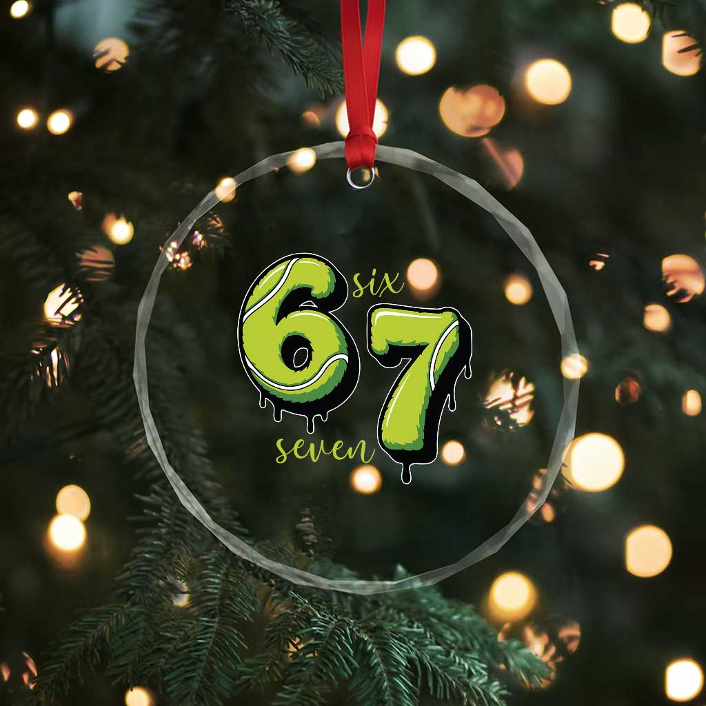 Six Seven Meme Tennis Lover Crystal Glass Ornament Gen Alpha Slang Gift - Wonder Print Shop