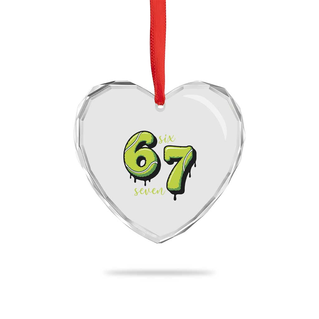 Six Seven Meme Tennis Lover Heart Crystal Glass Ornament Gen Alpha Slang Gift - Wonder Print Shop