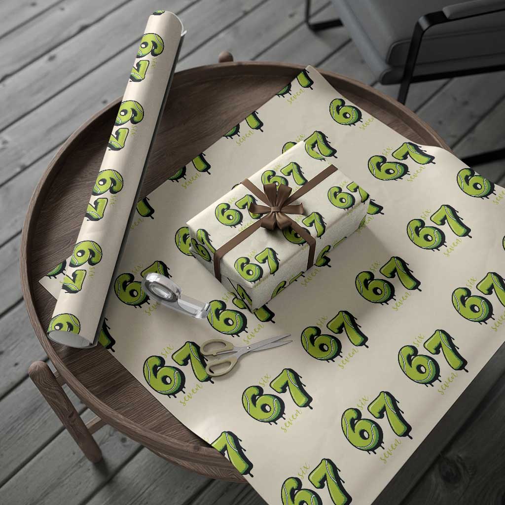 Six Seven Meme Tennis Lover Wrapping Paper Roll Gen Alpha Slang Gift - Wonder Print Shop