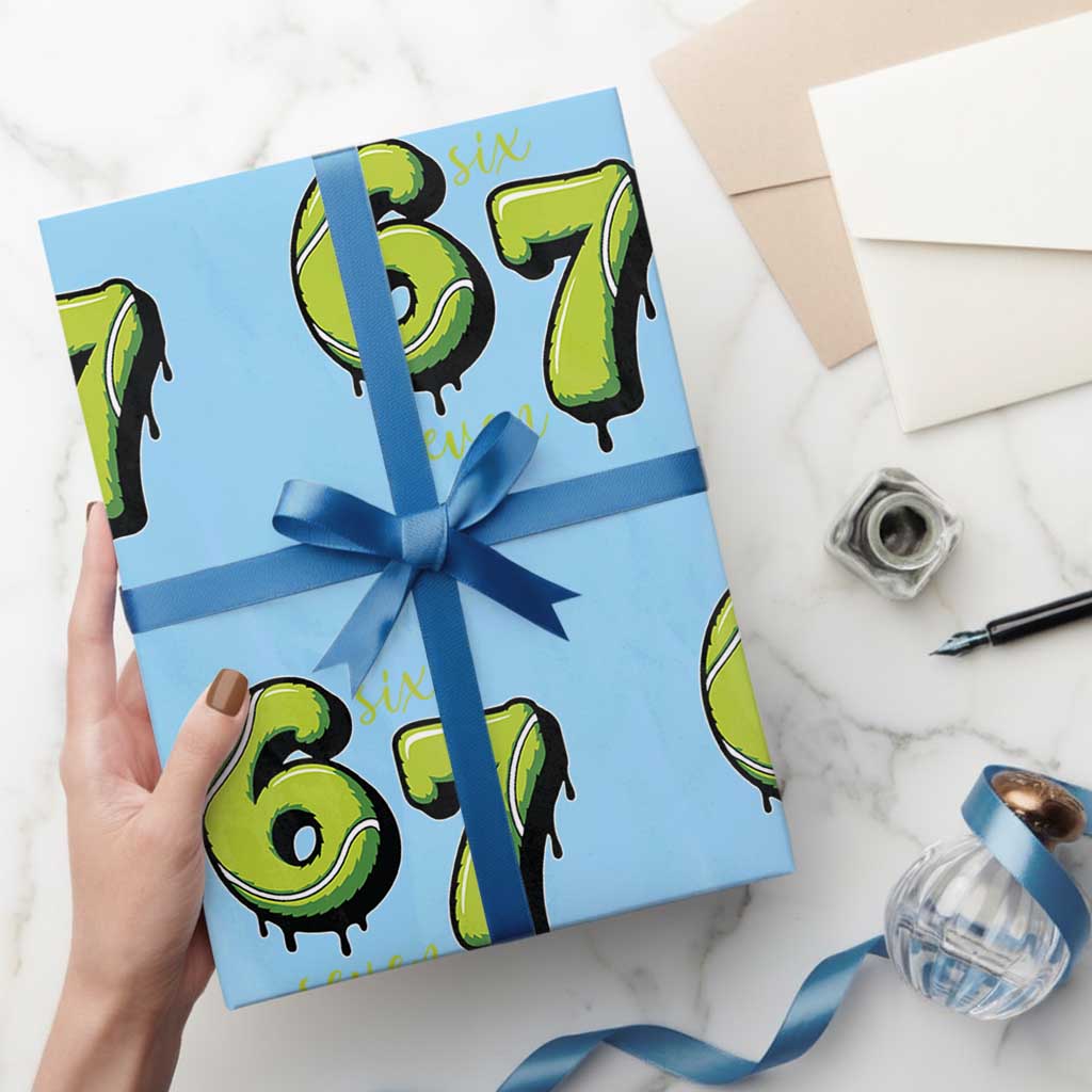 Six Seven Meme Tennis Lover Wrapping Paper Roll Gen Alpha Slang Gift - Wonder Print Shop