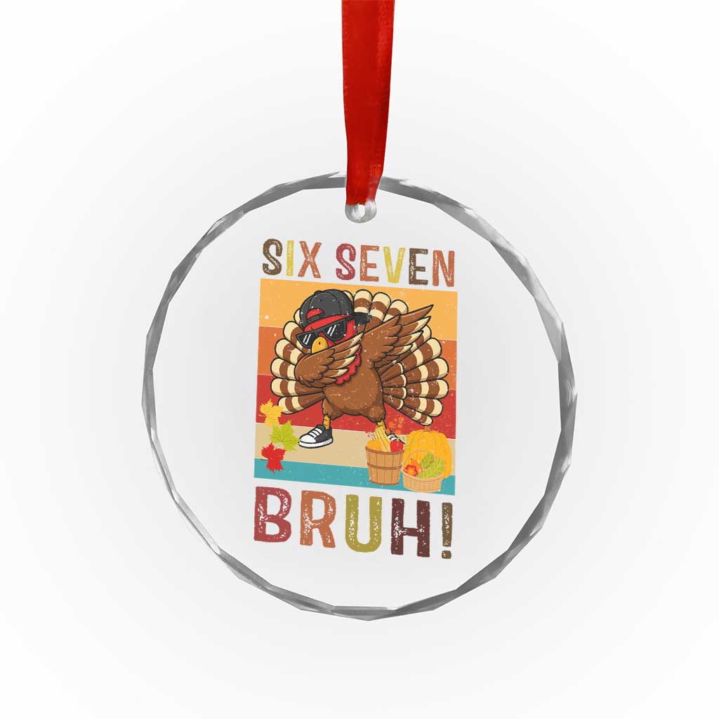 Six Seven Meme Turkey Dabbing Crystal Glass Ornament Funny Thanksgiving Gift - Wonder Print Shop