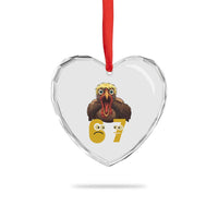Six Seven Meme Turkey Heart Crystal Glass Ornament Trending Gen Alpha Thanksgiving Gift - Wonder Print Shop
