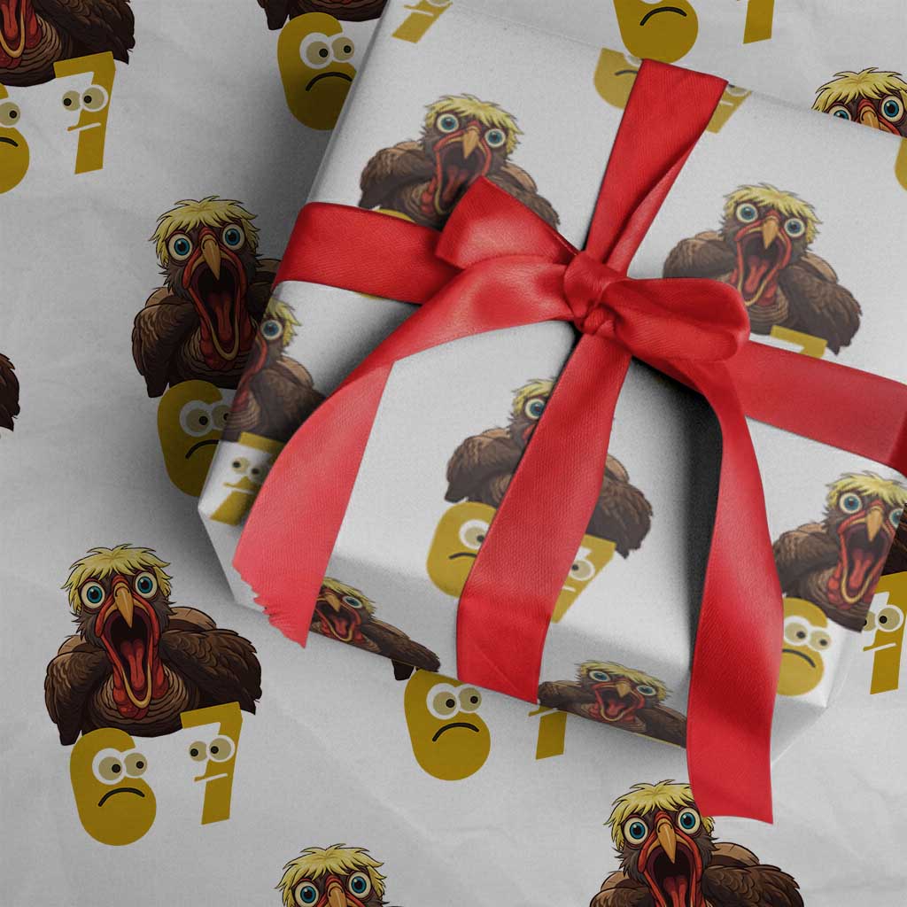 Six Seven Meme Turkey Wrapping Paper Roll Trending Gen Alpha Thanksgiving Gift - Wonder Print Shop