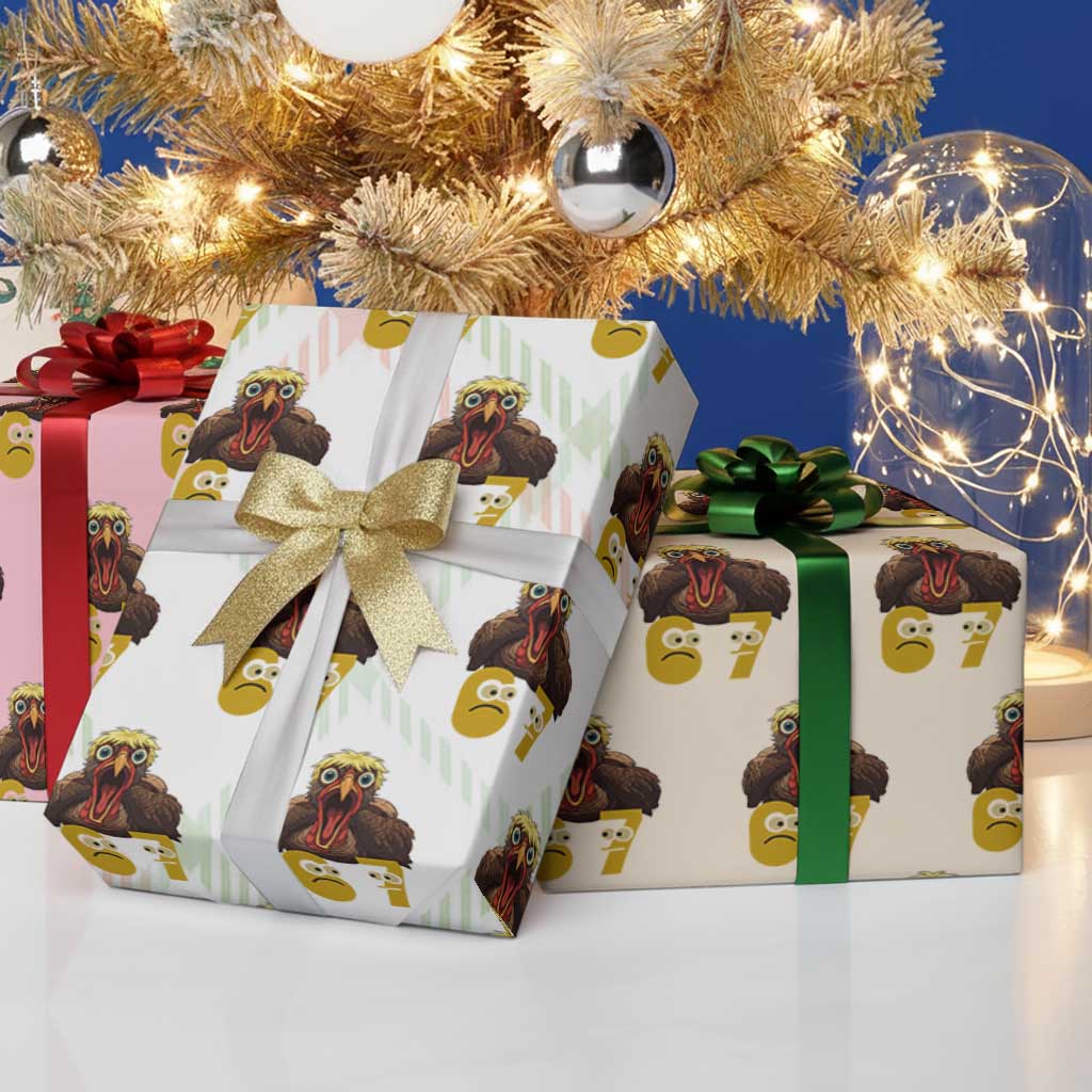 Six Seven Meme Turkey Wrapping Paper Roll Trending Gen Alpha Thanksgiving Gift - Wonder Print Shop