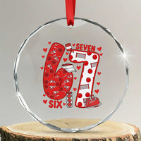 Six Seven Tennis Meme Crystal Glass Ornament Funny Gen Alpha Valentine - Wonder Print Shop