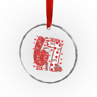 Six Seven Tennis Meme Crystal Glass Ornament Funny Gen Alpha Valentine - Wonder Print Shop