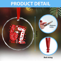 Six Seven Tennis Meme Crystal Glass Ornament Funny Gen Alpha Valentine - Wonder Print Shop