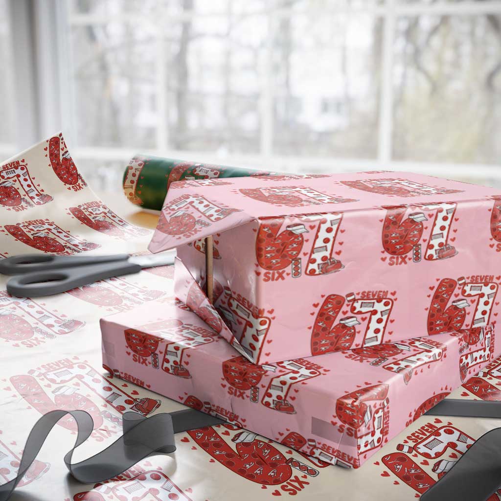 Six Seven Tennis Meme Wrapping Paper Roll Funny Gen Alpha Valentine - Wonder Print Shop