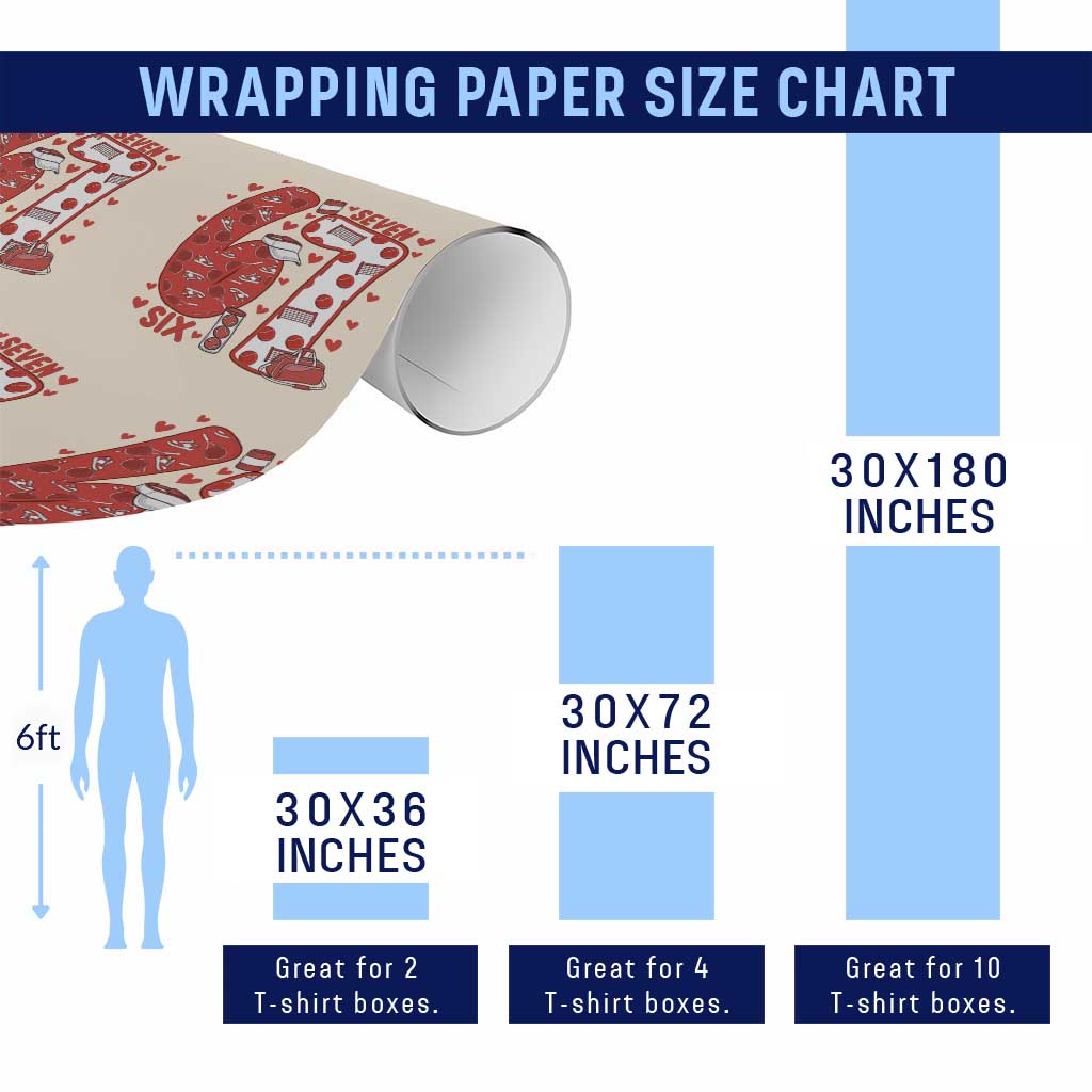 Six Seven Tennis Meme Wrapping Paper Roll Funny Gen Alpha Valentine - Wonder Print Shop