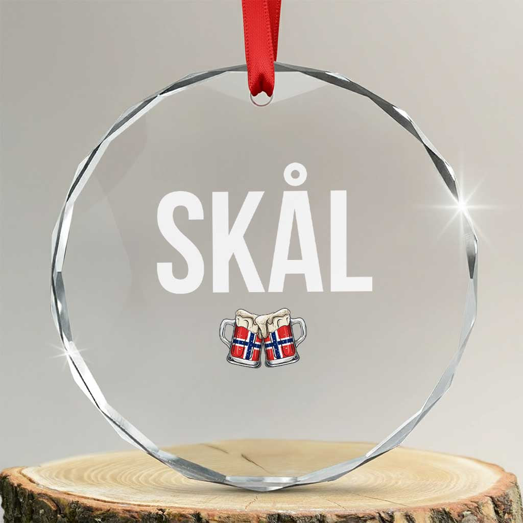 Skål Cheers in Norwegian Norway Crystal Glass Ornament Funny Drinking Beer Norwegian Scandinavian