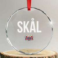 Skål Cheers in Norwegian Norway Crystal Glass Ornament Funny Drinking Beer Norwegian Scandinavian
