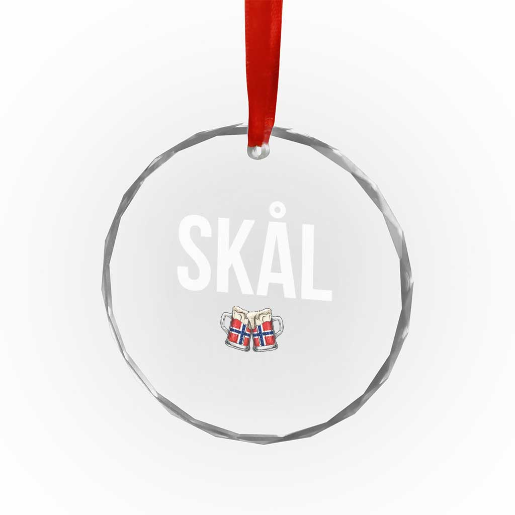 Skål Cheers in Norwegian Norway Crystal Glass Ornament Funny Drinking Beer Norwegian Scandinavian