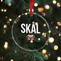Skål Cheers in Norwegian Norway Crystal Glass Ornament Funny Drinking Beer Norwegian Scandinavian