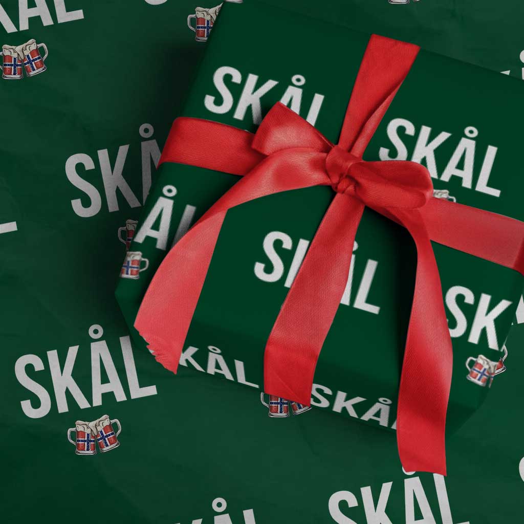 Skål Cheers in Norwegian Norway Wrapping Paper Roll Funny Drinking Beer Norwegian Scandinavian