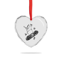 Skateboard Cat Y2K Heart Crystal Glass Ornament Rockstar Gf Aesthetic Cat Retro Grunge Skater - Wonder Print Shop
