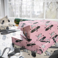 Skateboard Cat Y2K Wrapping Paper Roll Rockstar Gf Aesthetic Cat Retro Grunge Skater - Wonder Print Shop