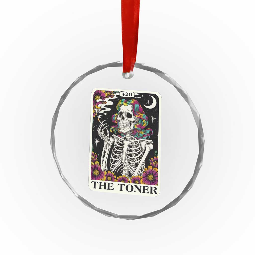 Skeleton 420 Cannabis Crystal Glass Ornament Tarot Card The Stoner Weed Lover - Wonder Print Shop