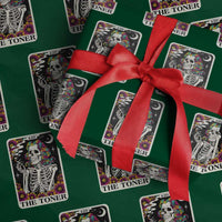Skeleton 420 Cannabis Wrapping Paper Roll Tarot Card The Stoner Weed Lover - Wonder Print Shop