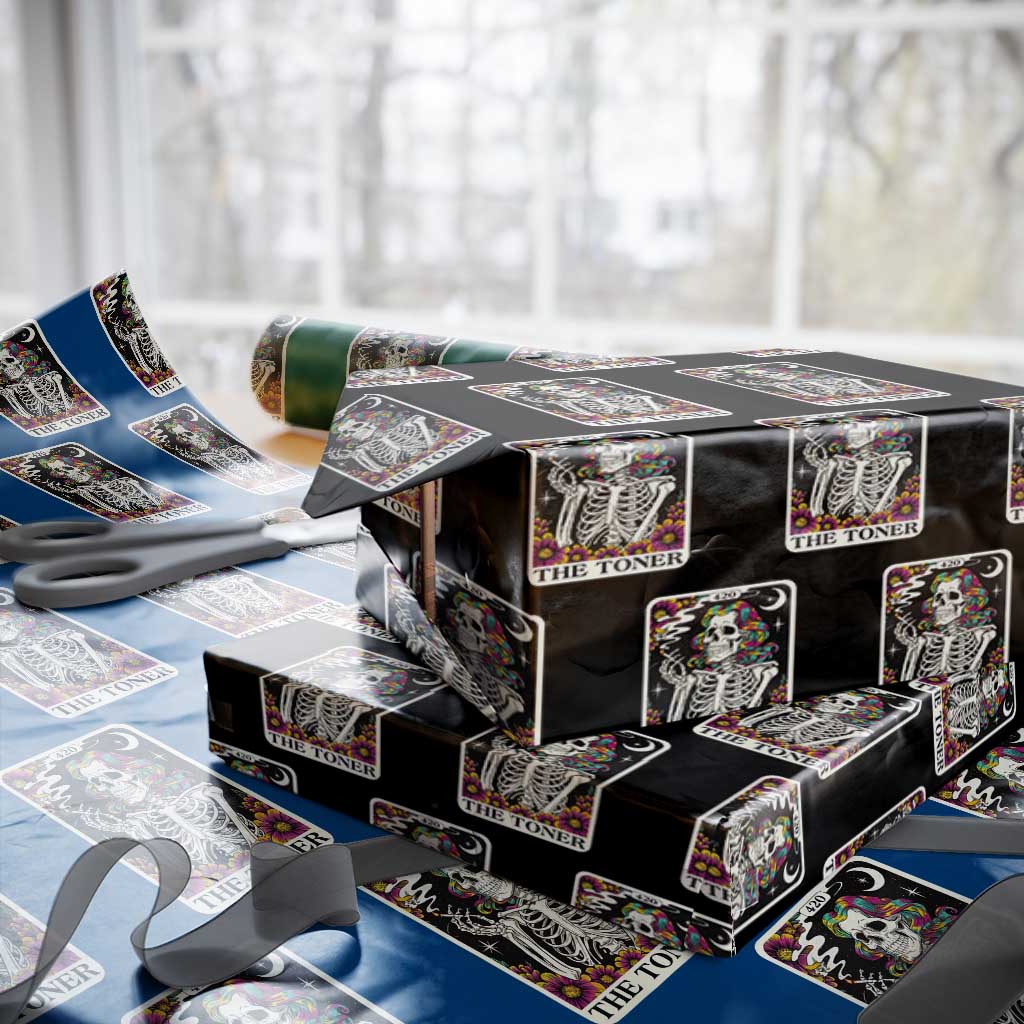 Skeleton 420 Cannabis Wrapping Paper Roll Tarot Card The Stoner Weed Lover - Wonder Print Shop