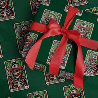 Skeleton 420 The Stoner Wrapping Paper Roll Retro Tarot Card Weed Lover Cannabis Trippy Vibes - Wonder Print Shop