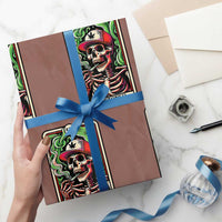 Skeleton 420 The Stoner Wrapping Paper Roll Retro Tarot Card Weed Lover Cannabis Trippy Vibes - Wonder Print Shop