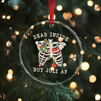 Skeleton Christmas Crystal Glass Ornament Dead Inside But Jolly AF Xmas Vibe TS02