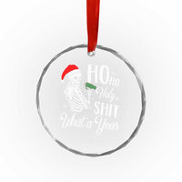Skeleton Christmas Crystal Glass Ornament Ho Ho Holy Shit What A Year Funny Boujee Xmas Vibe TS02