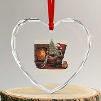 Skeleton Christmas Heart Crystal Glass Ornament When You're Dead Inside But It's Xmas Chillin' - Wonder Print Shop