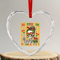 Skeleton Juneteenth Freedom Heart Crystal Glass Ornament African American Pride Gift