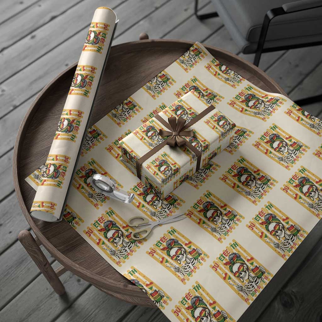 Skeleton Juneteenth Freedom Wrapping Paper Roll African American Pride Gift