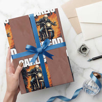 Skeleton Meme Wrapping Paper Roll Garlic Bread Flaming Biker On Fire Funny Edgy Hard Cringe