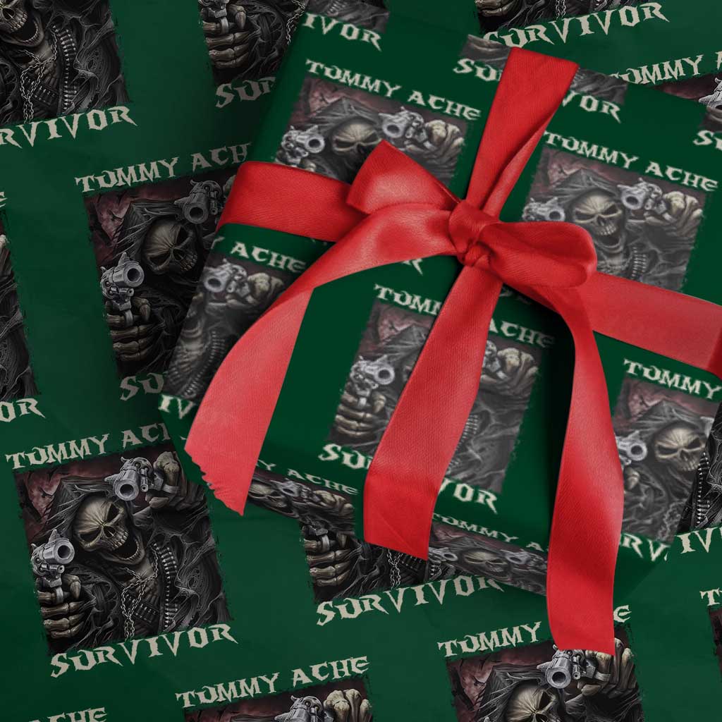 Skeleton Meme Wrapping Paper Roll Tummy Ache Survivor Funny Cool Edgy Hard Cringe